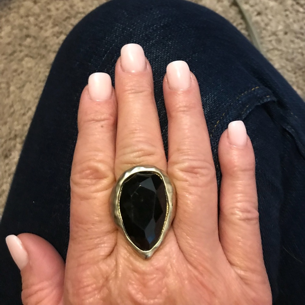 Large Black Stone ring